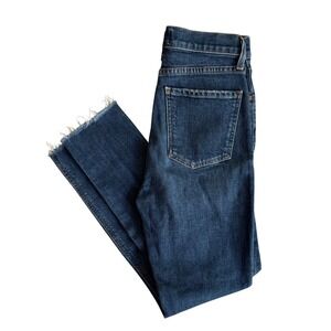 AGOLDE High Rise Button Fly Cropped Jeans Distressed Raw Hem Womens 24 $238 MSRP